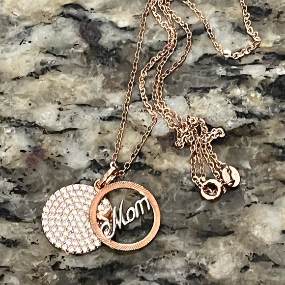 Jewelry - Rose Gold Necklace Pendants “Mom” CZ
